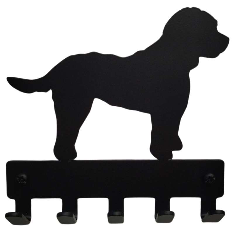 Eboy Steel Cockapoo Key Rack or Leash Hanger - 5 Hooks - Black