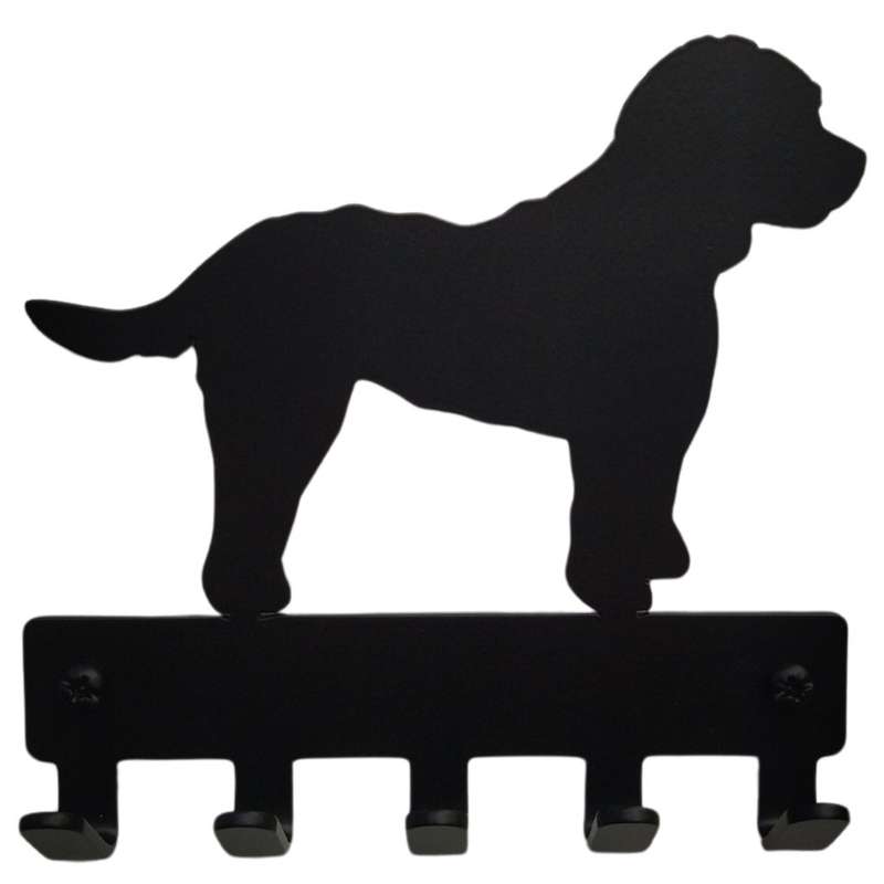 Eboy Steel Cockapoo Key Rack or Leash Hanger - 5 Hooks - Black