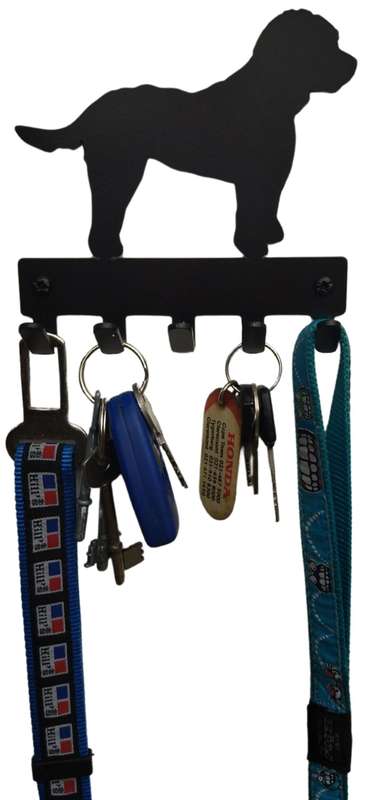 Eboy Steel Cockapoo Key Rack or Leash Hanger - 5 Hooks - Black