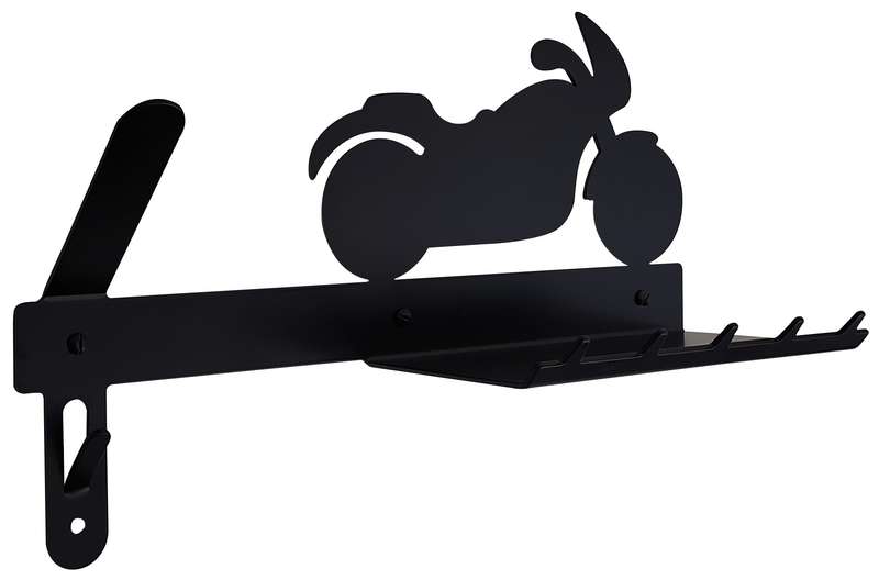 Eboy Steel Cruiser Helmet Holder with Jacket Hook, Keys Rack & Sunglasses Tray - Black