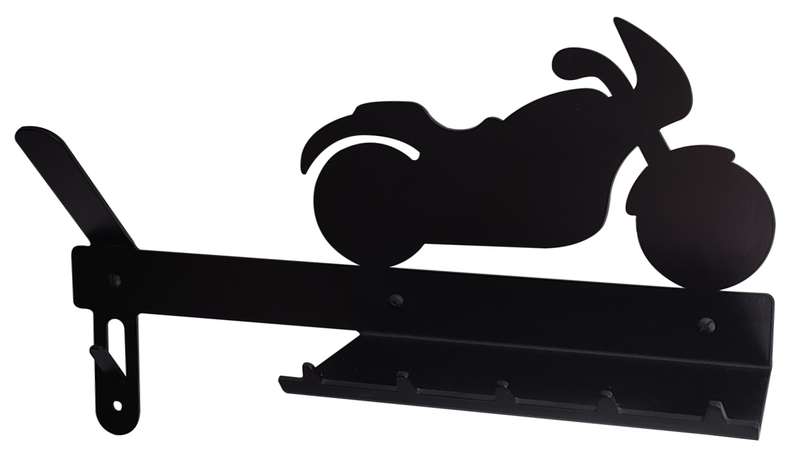 Eboy Steel Cruiser Helmet Holder with Jacket Hook, Keys Rack & Sunglasses Tray - Black