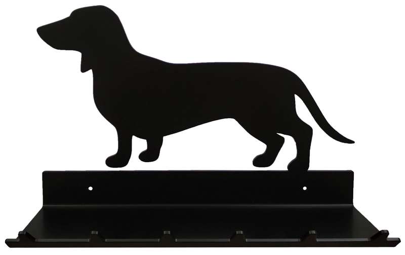 Eboy Steel Dachshund Key Rack with Tray - 6 Hooks - Black