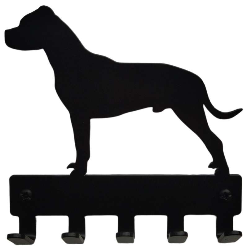 Eboy Steel Dogo Argentino Key Rack or Leash Hanger - 5 Hooks - Black