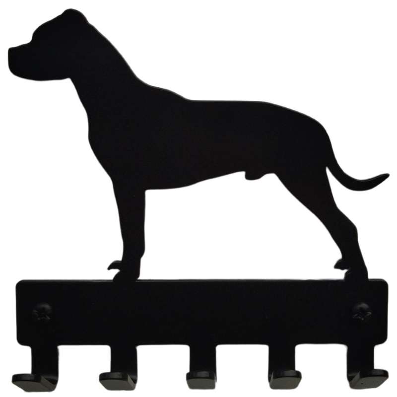 Eboy Steel Dogo Argentino Key Rack or Leash Hanger - 5 Hooks - Black