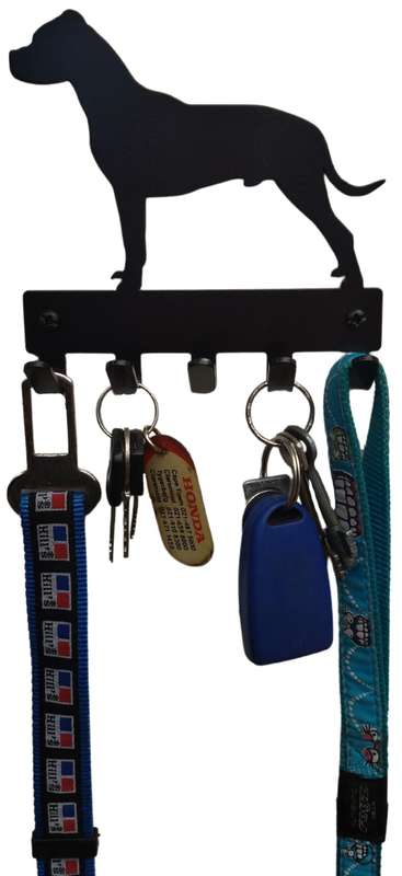 Eboy Steel Dogo Argentino Key Rack or Leash Hanger - 5 Hooks - Black