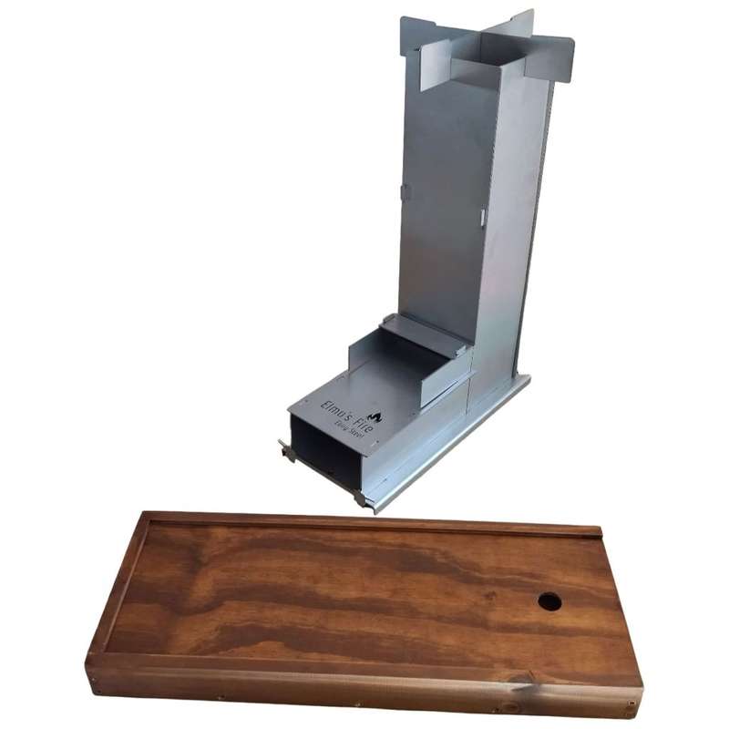 Elmo's Fire Rocket Stove with Storage Box - Stainless Steel