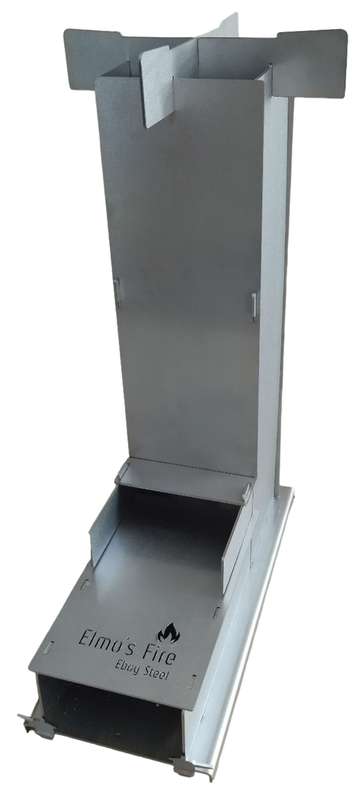 Elmo's Fire Rocket Stove with Storage Box - Stainless Steel