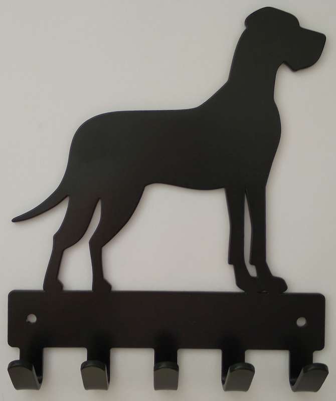 Eboy Steel Great Dane Key Rack or Leash Hanger - 5 Hooks - Black