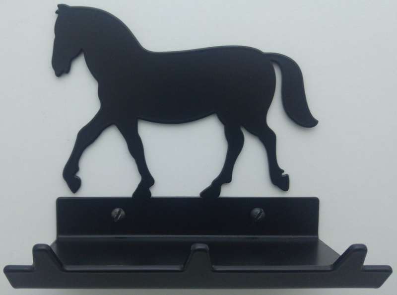 Eboy Steel Horse Key Rack with Tray - 3 Hooks - Black