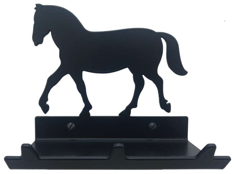 Eboy Steel Horse Key Rack with Tray - 3 Hooks - Black