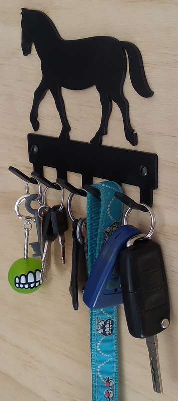 Eboy Steel Horse Key Rack or Leash Hanger - 5 Hooks - Black