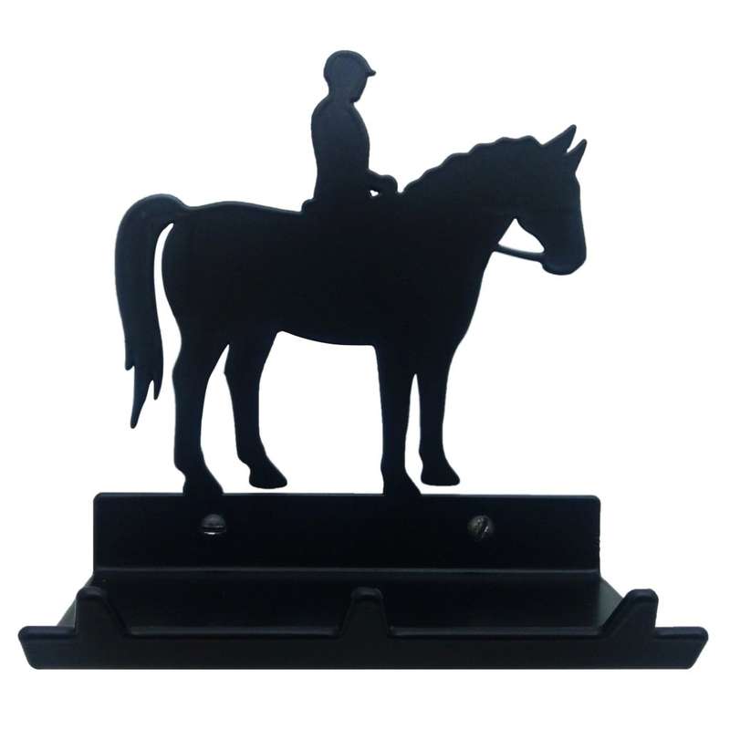 Eboy Steel Horse & Rider Key Rack with Tray - 3 Hooks - Black