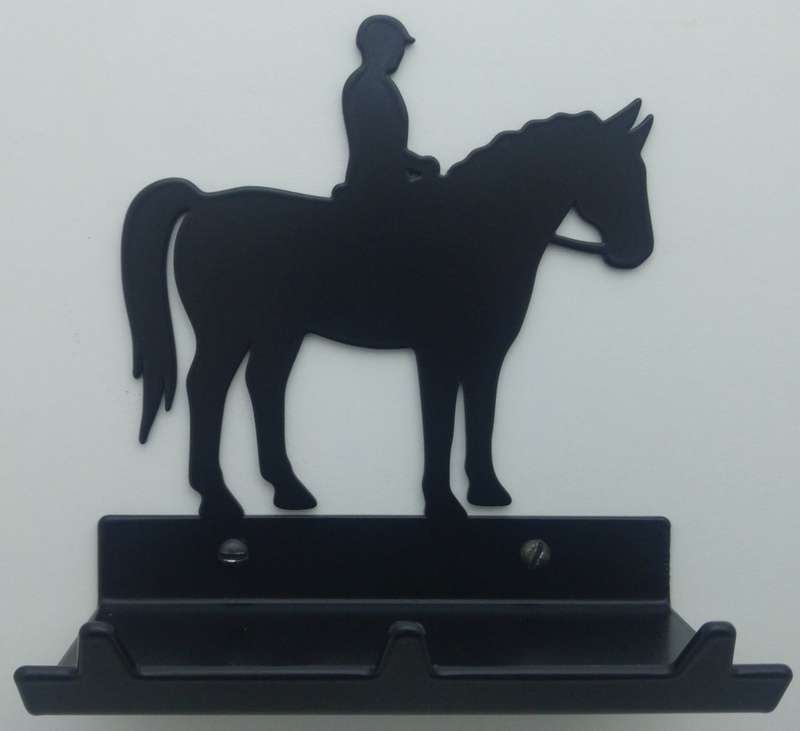 Eboy Steel Horse & Rider Key Rack with Tray - 3 Hooks - Black