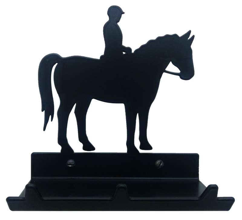 Eboy Steel Horse & Rider Key Rack with Tray - 3 Hooks - Black