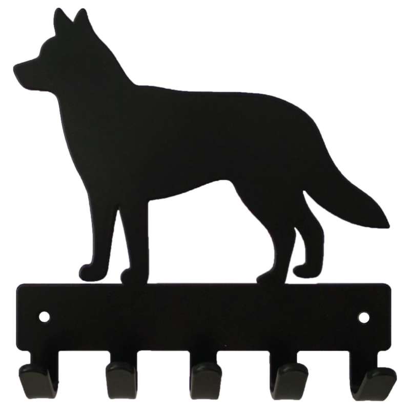 Eboy Steel Husky Key Rack or Leash Hanger - 5 Hooks - Black