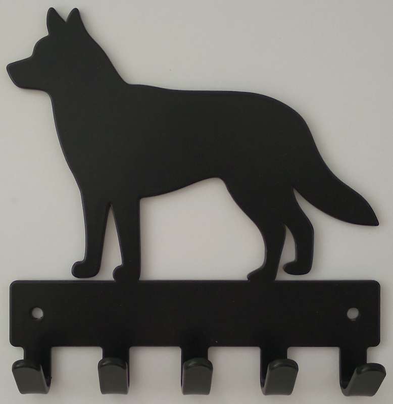 Eboy Steel Husky Key Rack or Leash Hanger - 5 Hooks - Black