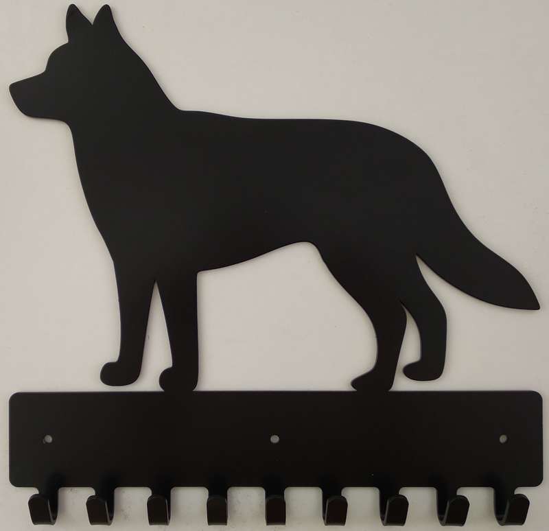 Eboy Steel Husky Key Rack or Leash Hanger - 9 Hooks - Black