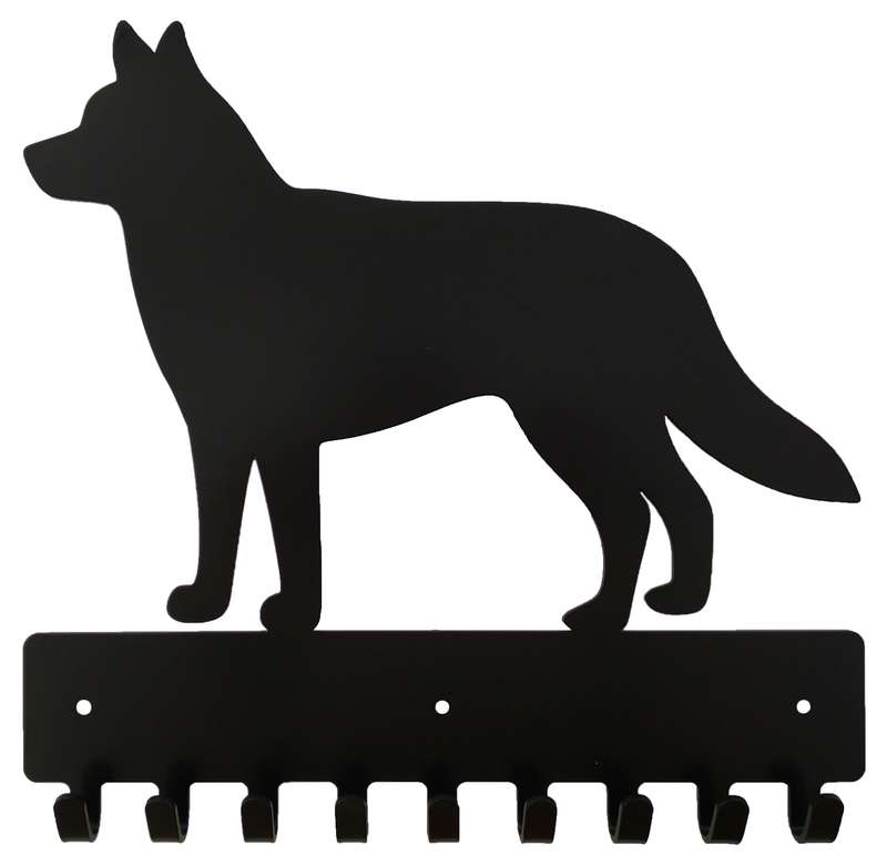 Eboy Steel Husky Key Rack or Leash Hanger - 9 Hooks - Black