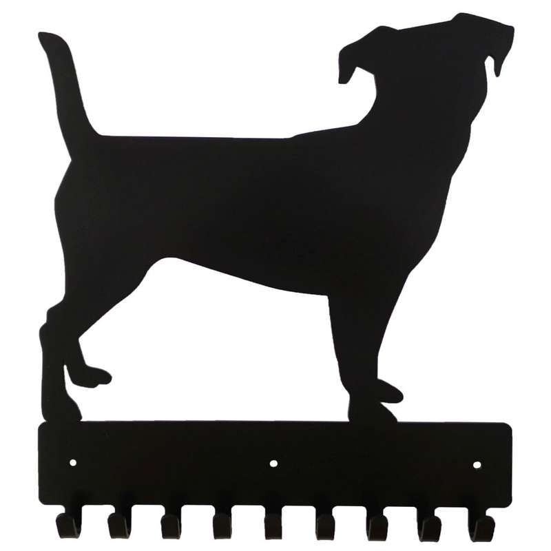 Eboy Steel Jack Russel Key Rack or Leash Hanger - 9 Hooks - Black