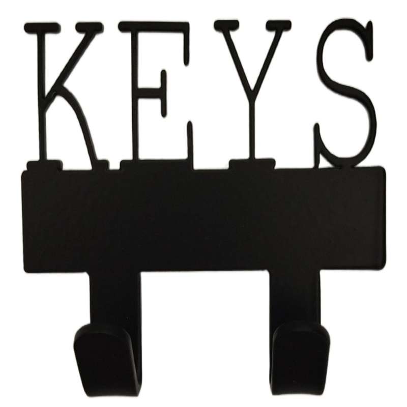 Eboy Steel Keys Rack or Leash Hanger - 2 Hooks - Black