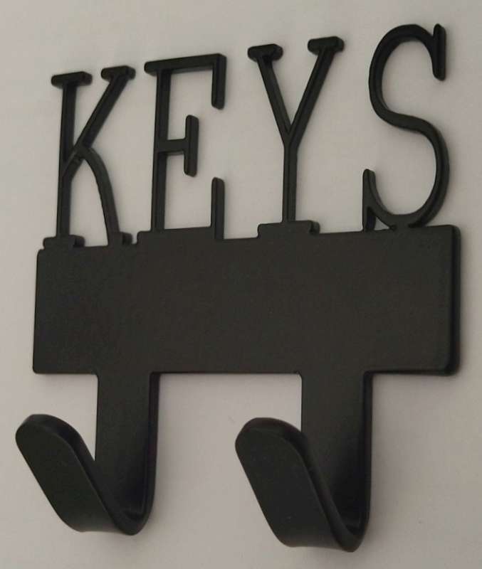 Eboy Steel Keys Rack or Leash Hanger - 2 Hooks - Black