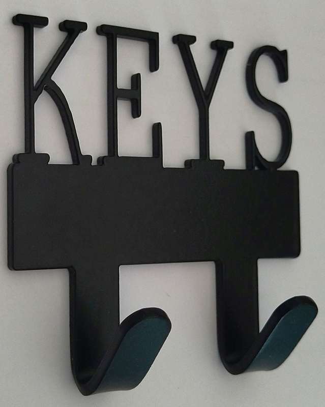 Eboy Steel Keys Rack or Leash Hanger - 2 Hooks - Black