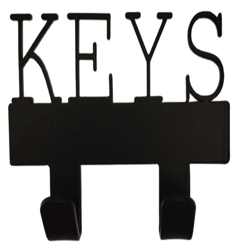 Eboy Steel Keys Rack or Leash Hanger - 2 Hooks - Black