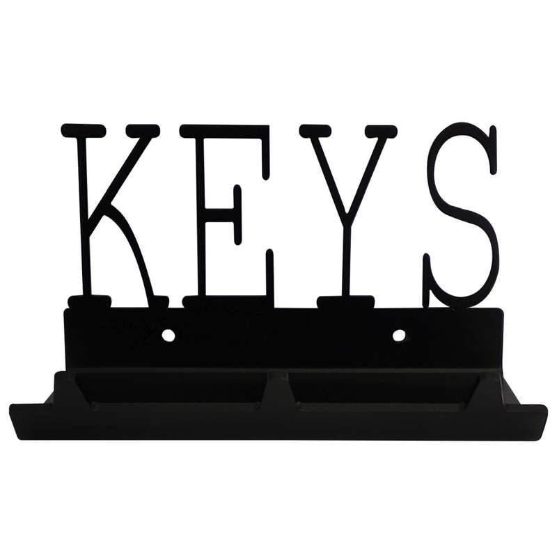 Eboy Steel Key Rack with Tray - 3 Hooks - Black