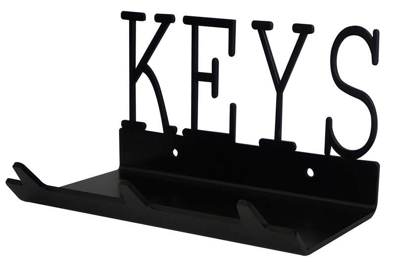 Eboy Steel Key Rack with Tray - 3 Hooks - Black