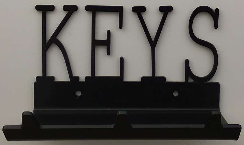 Eboy Steel Key Rack with Tray - 3 Hooks - Black