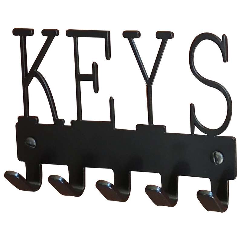Eboy Steel Keys Rack or Leash Hanger - 5 Hooks - Black