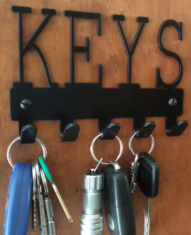 Eboy Steel Keys Rack or Leash Hanger - 5 Hooks - Black