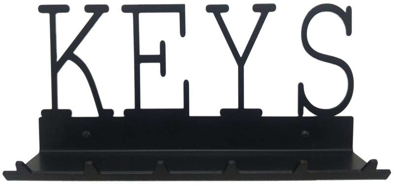 Eboy Steel Keys Rack with Tray - 6 Hooks - Black
