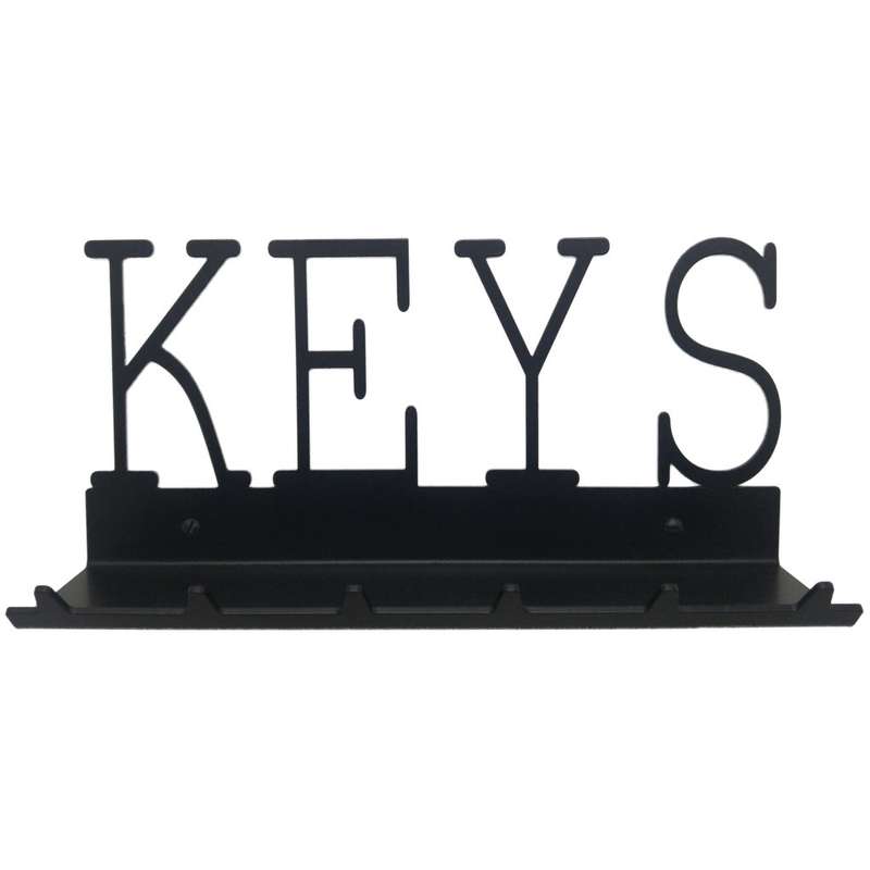 Eboy Steel Keys Rack with Tray - 6 Hooks - Black