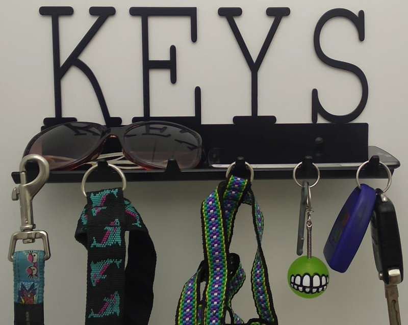 Eboy Steel Keys Rack with Tray - 6 Hooks - Black