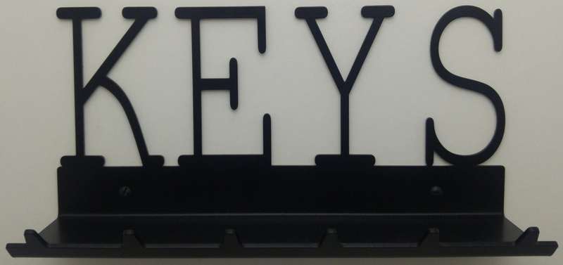 Eboy Steel Keys Rack with Tray - 6 Hooks - Black