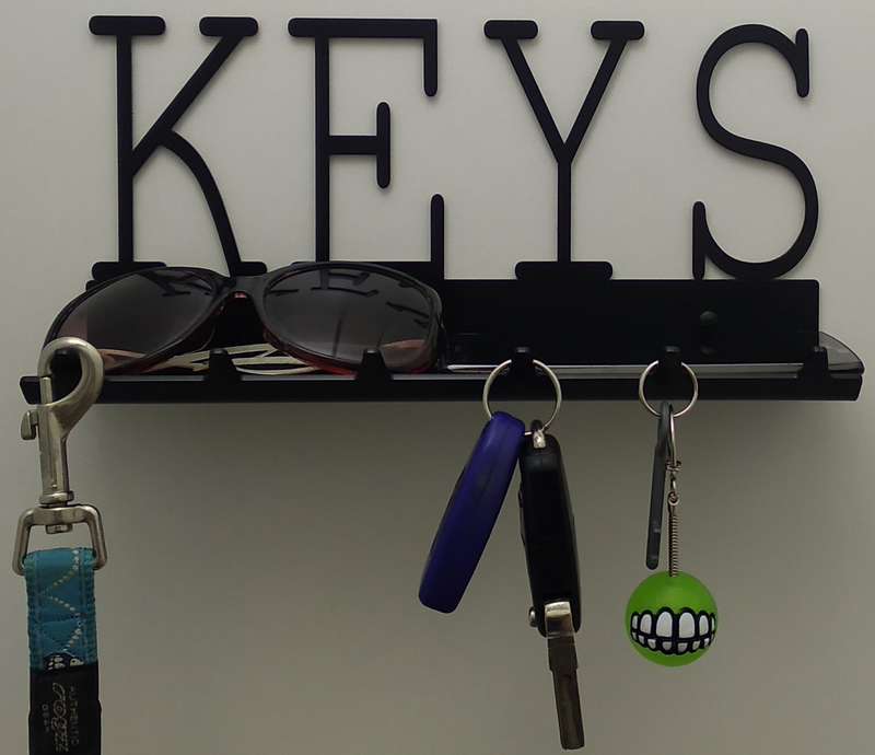 Eboy Steel Keys Rack with Tray - 6 Hooks - Black