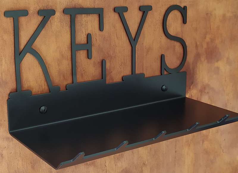 Eboy Steel Keys Rack with Large Tray - 6 Hooks - Black