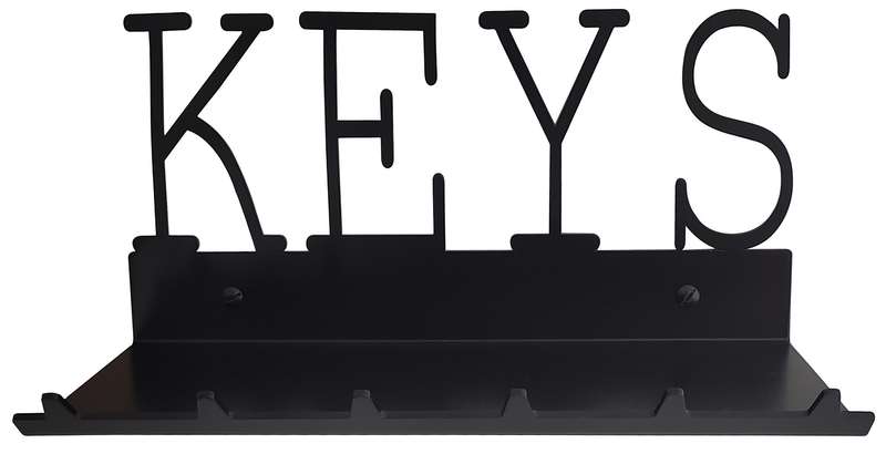 Eboy Steel Keys Rack with Large Tray - 6 Hooks - Black