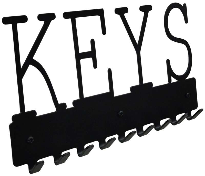 Eboy Steel Keys Rack or Leash Rack - 9 Hooks - Black