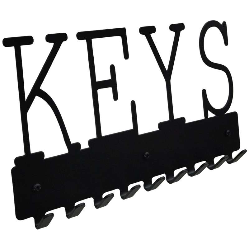 Eboy Steel Keys Rack or Leash Rack - 9 Hooks - Black