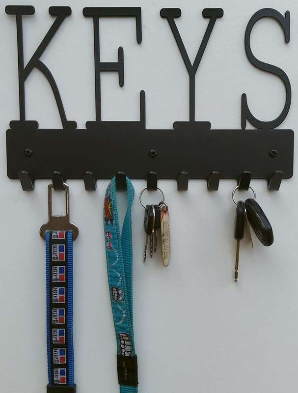 Eboy Steel Keys Rack or Leash Rack - 9 Hooks - Black