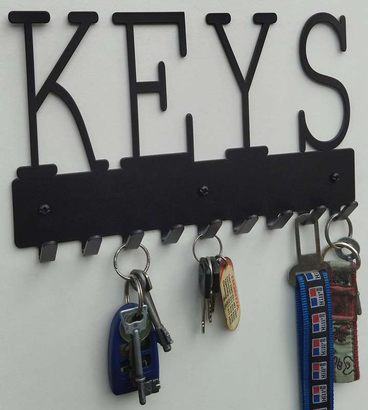 Eboy Steel Keys Rack or Leash Rack - 9 Hooks - Black