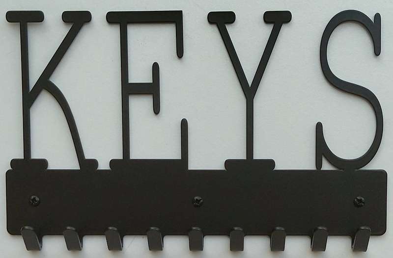 Eboy Steel Keys Rack or Leash Rack - 9 Hooks - Black