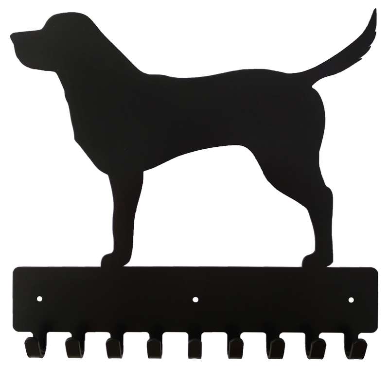 Eboy Steel Labrador Retriever Key Rack or Leash Hanger - 9 Hooks - Black
