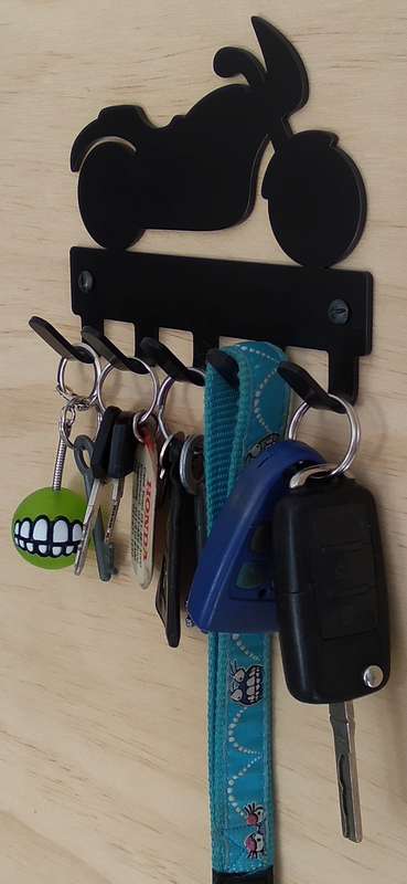 Eboy Steel Motorcycle Key Rack or Leash Hanger - 5 Hooks - Black