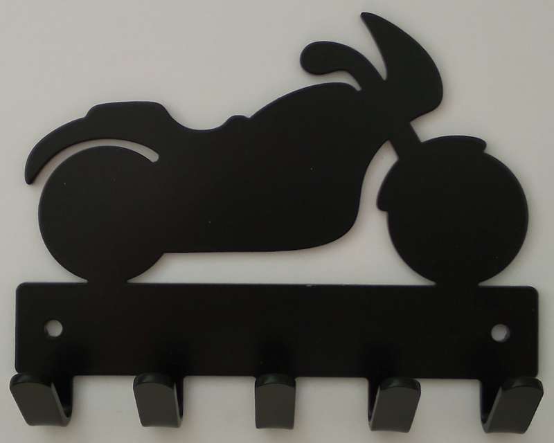 Eboy Steel Motorcycle Key Rack or Leash Hanger - 5 Hooks - Black