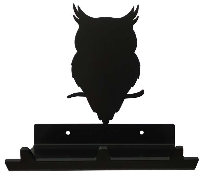 Eboy Steel Owl Key Rack with Tray - 3 Hooks - Black