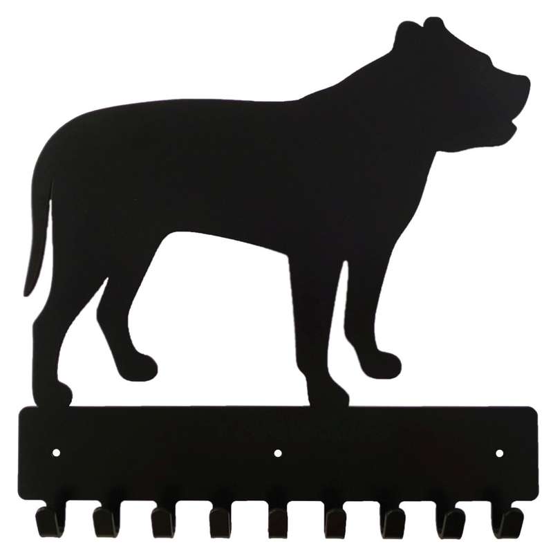 Eboy Steel Pitbull Key Rack or Leash Hanger - 9 Hooks - Black