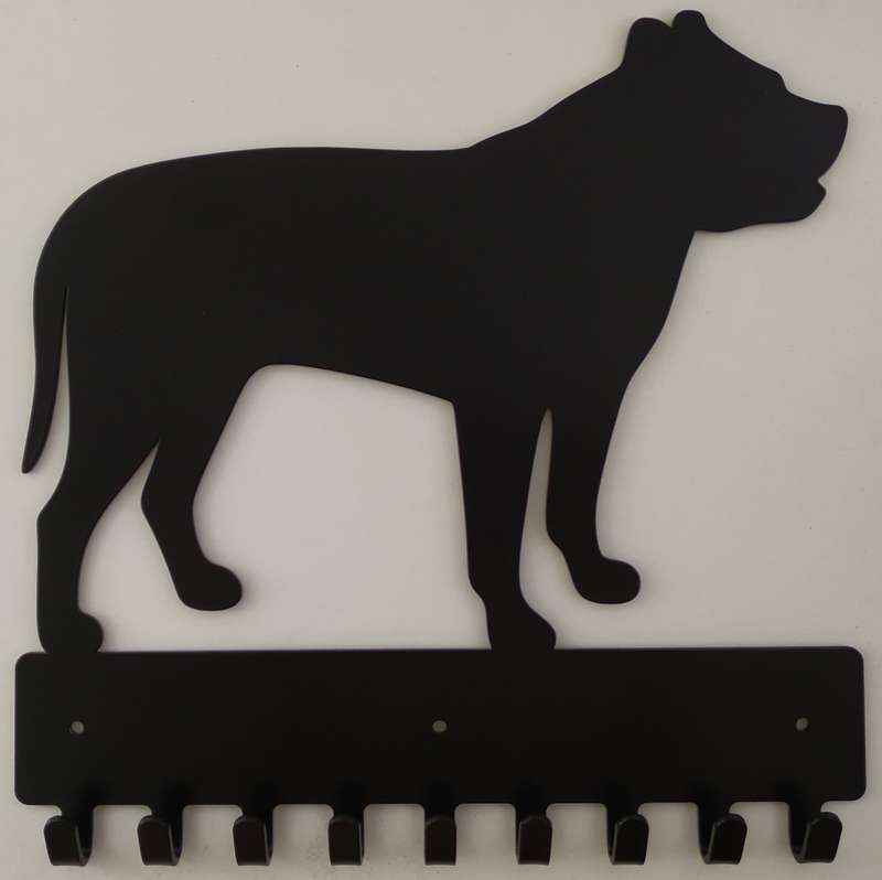 Eboy Steel Pitbull Key Rack or Leash Hanger - 9 Hooks - Black
